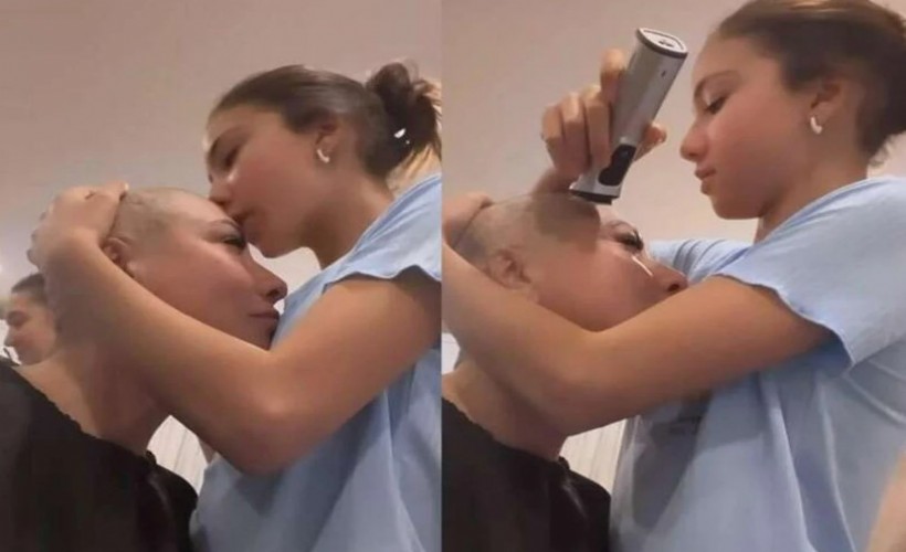 Hastalıkla mücadele eden Işın Karaca’nın saçlarını kızı kazıttı