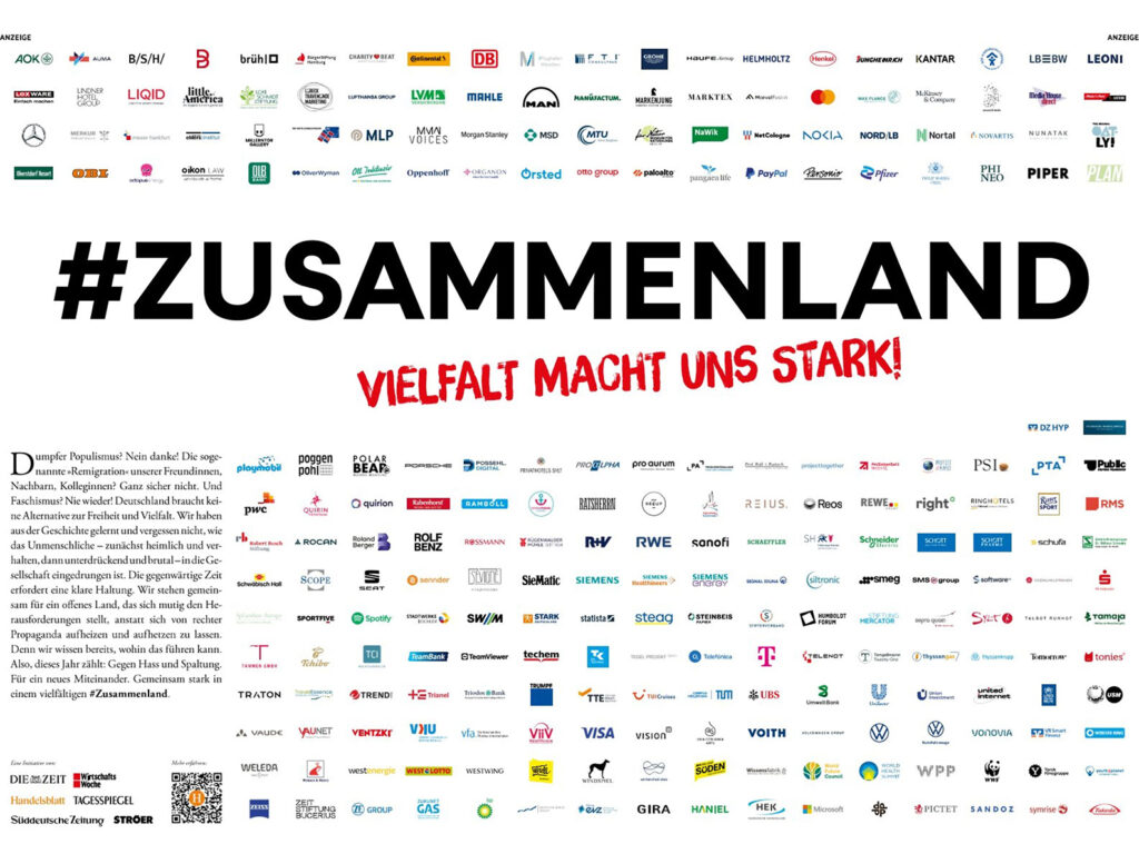 Alman firmalarından ırkçılığa tepki : Tekrar asla! Tarihten dersimizi çıkardık