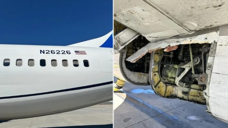 Havalanan uçağın dış panelinin olmadığı ortaya çıktı