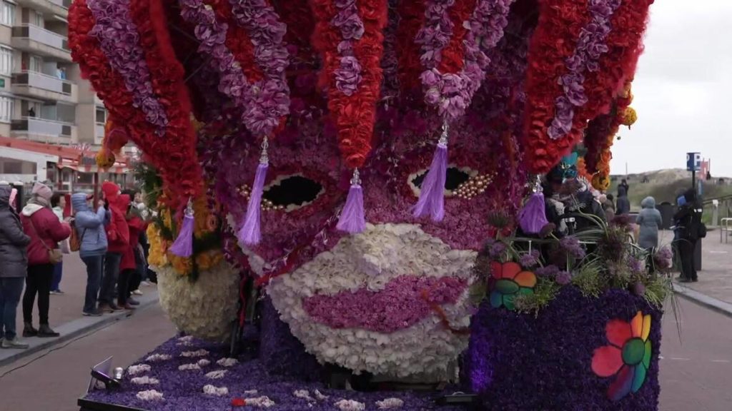 Hollanda’daki çiçek geçit töreni renkli görüntülere sahne oldu