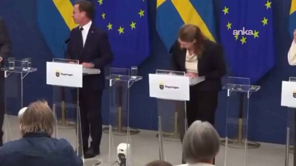 İsveç’in yeni Sağlık Bakanı Lann, basın toplantısında bayıldı