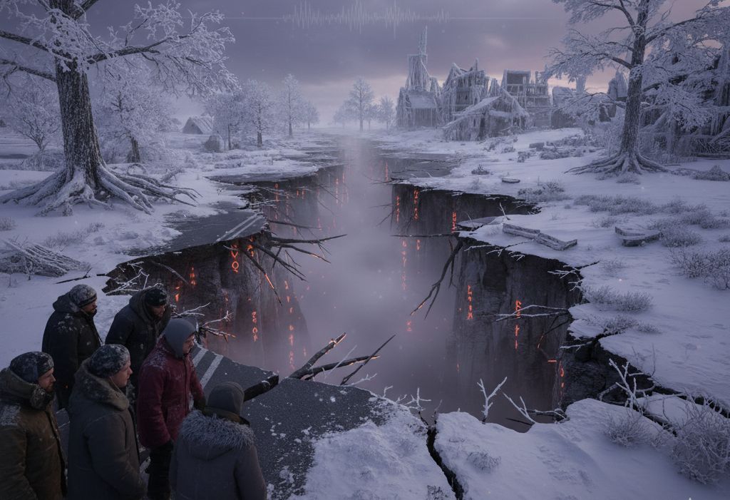 Kış fırtınası sonrası yeraltından sesler geldi, yollar ve ağaçlar yarıldı