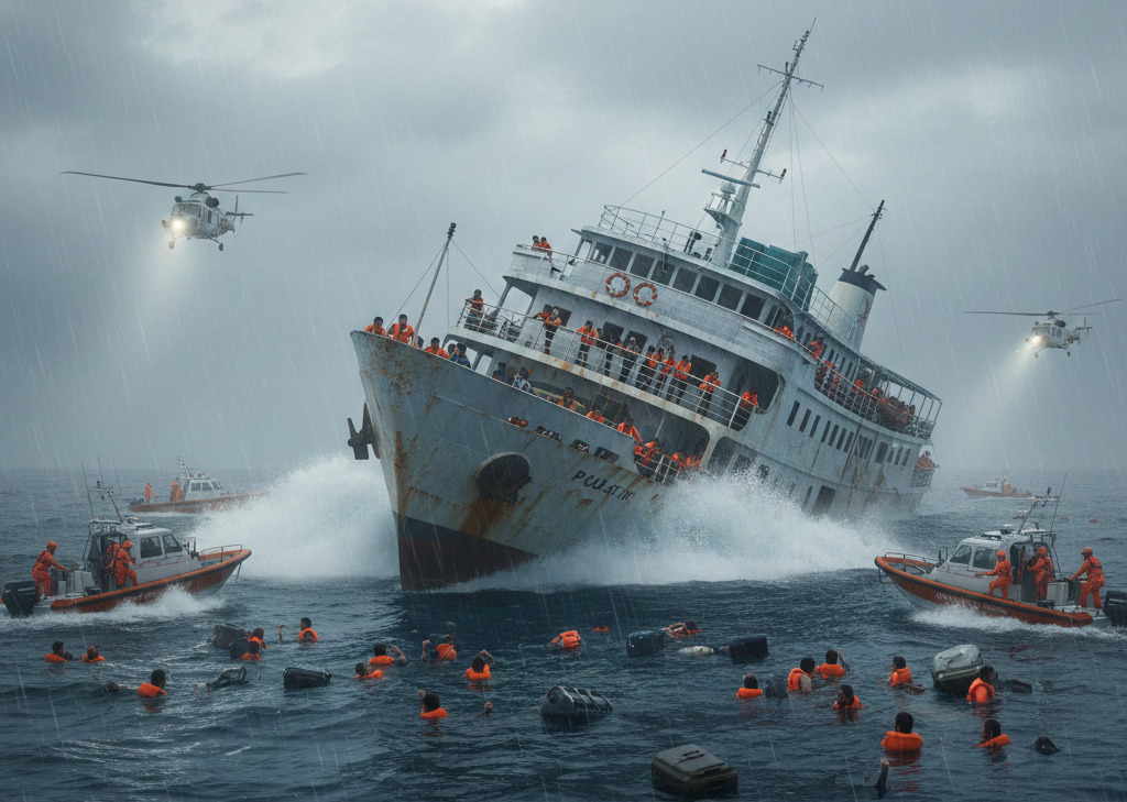 359 kişinin taşındığı feribot battı: 15 ölü