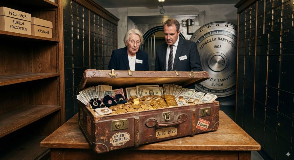 Banka kasasında unutulan 100 yıllık bavulda servet çıktı