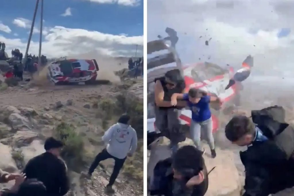 Rallide facia: Takla atan araç seyircilerin arasına daldı